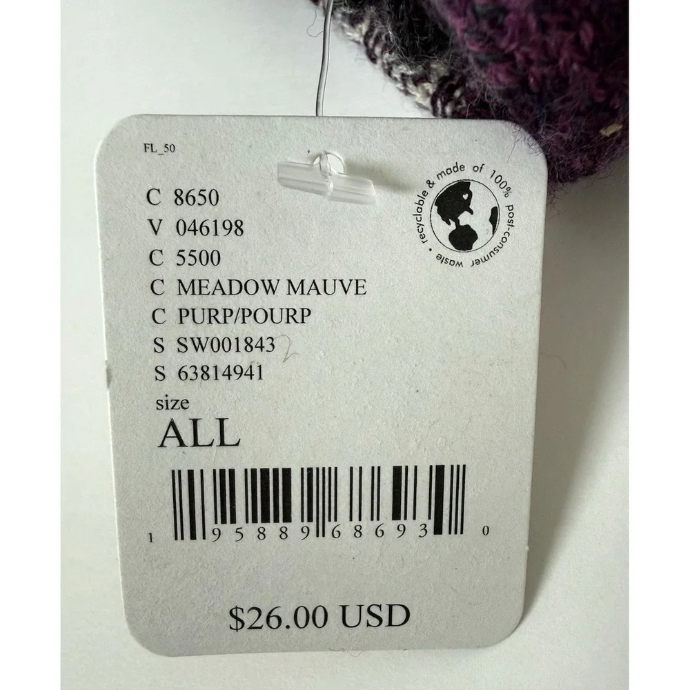 Smartwool Everyday Cable Crew Unisex Large Full Cushion Purple Pattern NEW
